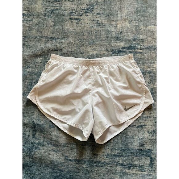 Nike White Embossed Print Brief Lined Athletic Running Shorts Women's Small - Picture 1 of 8